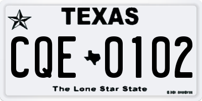 TX license plate CQE0102