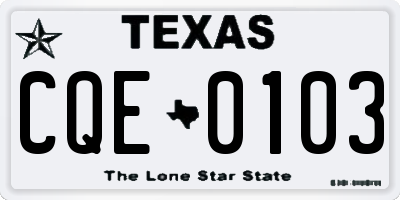 TX license plate CQE0103