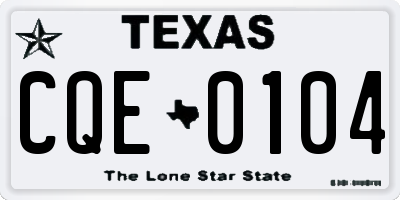 TX license plate CQE0104