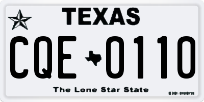 TX license plate CQE0110