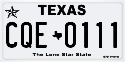 TX license plate CQE0111