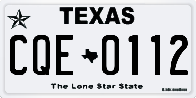TX license plate CQE0112