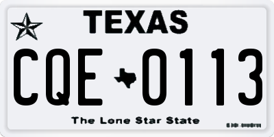 TX license plate CQE0113