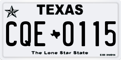 TX license plate CQE0115