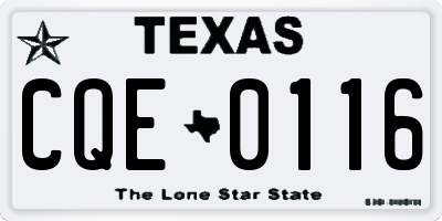 TX license plate CQE0116
