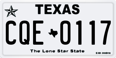 TX license plate CQE0117