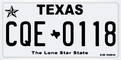 TX license plate CQE0118