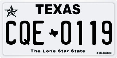 TX license plate CQE0119