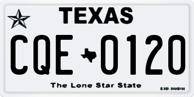 TX license plate CQE0120