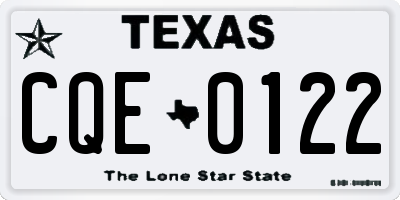 TX license plate CQE0122