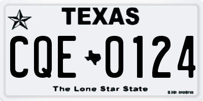 TX license plate CQE0124