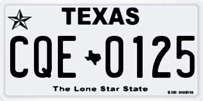 TX license plate CQE0125