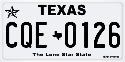 TX license plate CQE0126