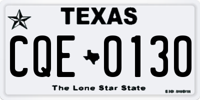 TX license plate CQE0130