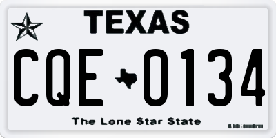 TX license plate CQE0134