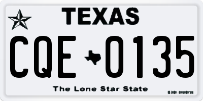 TX license plate CQE0135