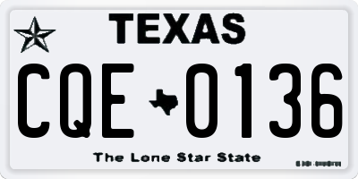 TX license plate CQE0136