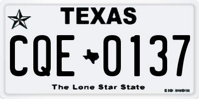 TX license plate CQE0137