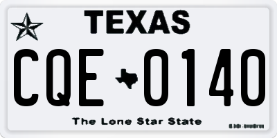 TX license plate CQE0140