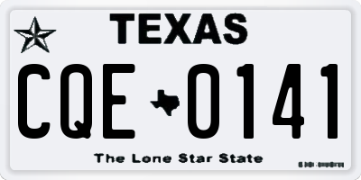 TX license plate CQE0141