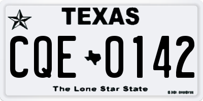 TX license plate CQE0142