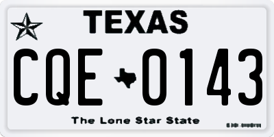 TX license plate CQE0143
