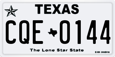 TX license plate CQE0144