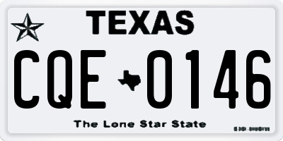 TX license plate CQE0146