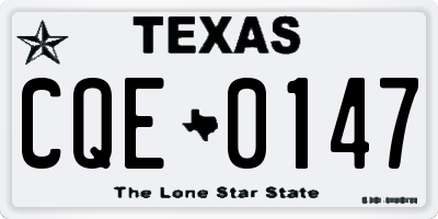 TX license plate CQE0147