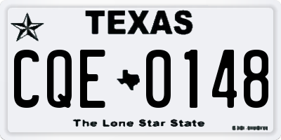 TX license plate CQE0148