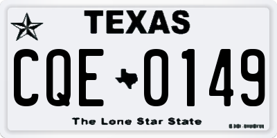 TX license plate CQE0149