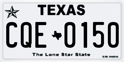 TX license plate CQE0150