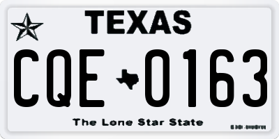 TX license plate CQE0163