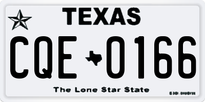 TX license plate CQE0166