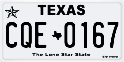TX license plate CQE0167