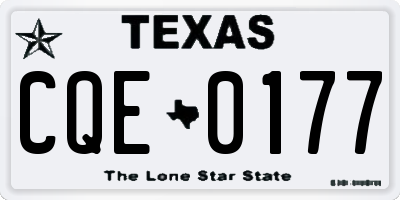 TX license plate CQE0177