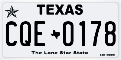 TX license plate CQE0178