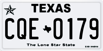 TX license plate CQE0179