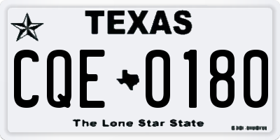 TX license plate CQE0180