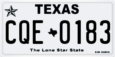 TX license plate CQE0183