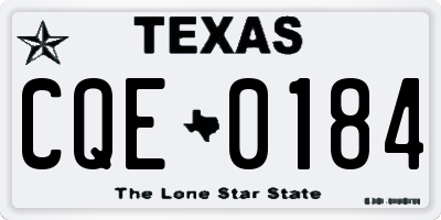 TX license plate CQE0184