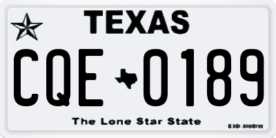 TX license plate CQE0189