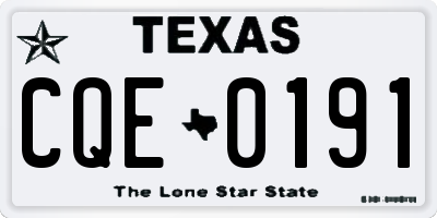 TX license plate CQE0191