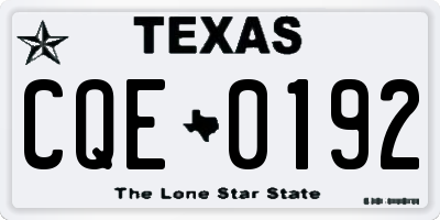 TX license plate CQE0192