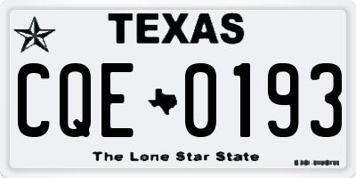 TX license plate CQE0193