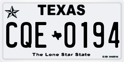 TX license plate CQE0194