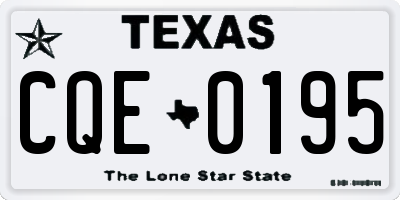 TX license plate CQE0195