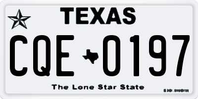 TX license plate CQE0197