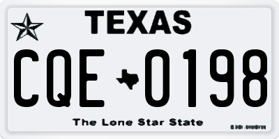 TX license plate CQE0198