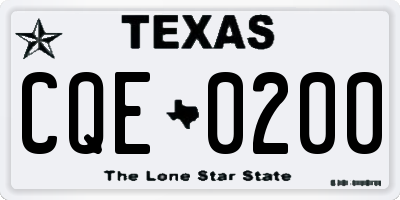 TX license plate CQE0200